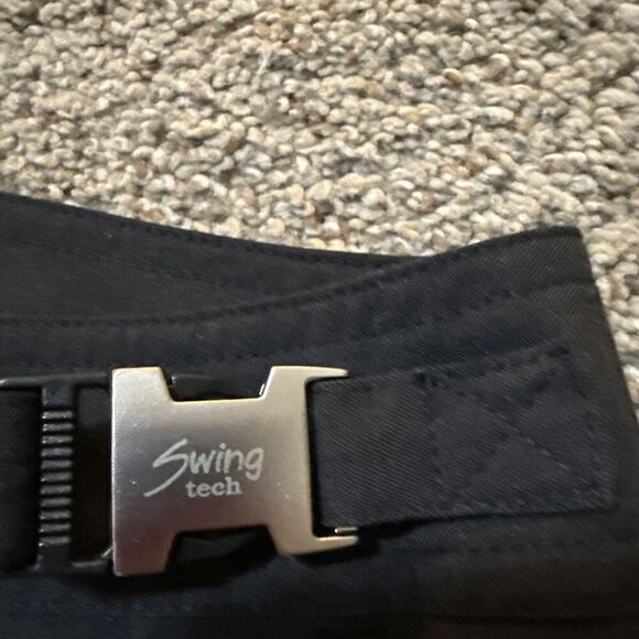 Swing Tech Bette & Court Golf Shorts Womens 8 Bermuda Modest Slim black Buckle M - Picture 3 of 10